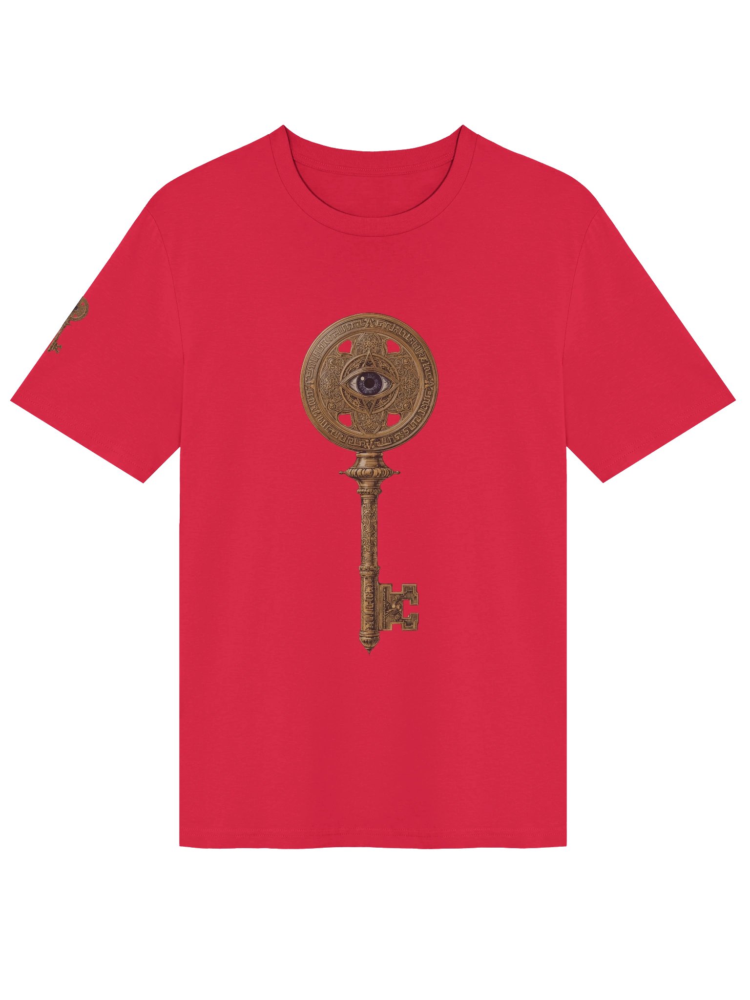 The Gatekeeper’s Key – Red Active Sigil Edition (Front + Right Sleeve Print) product image (1)