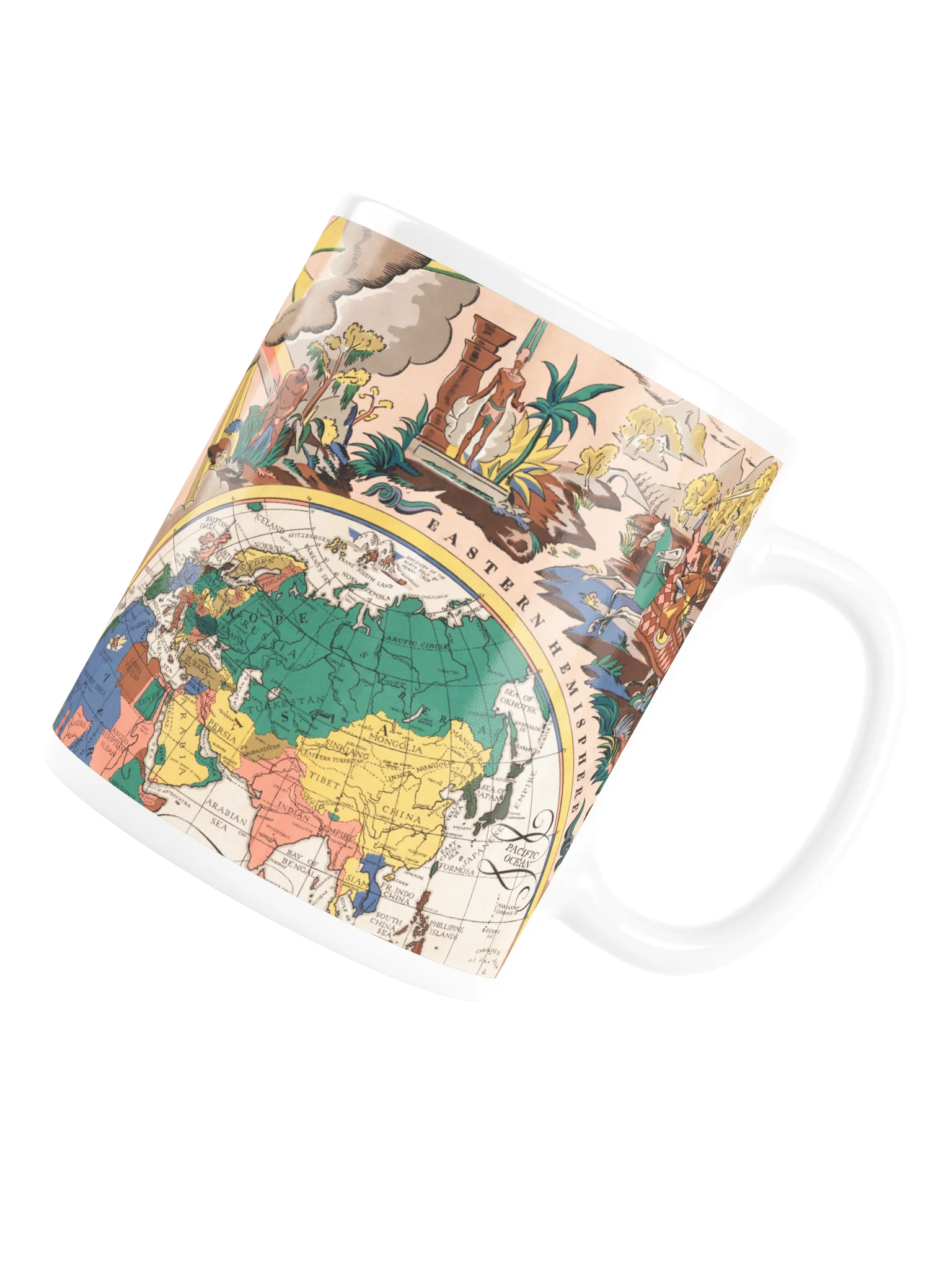 Vintage World Map Glossy Mug product image (6)