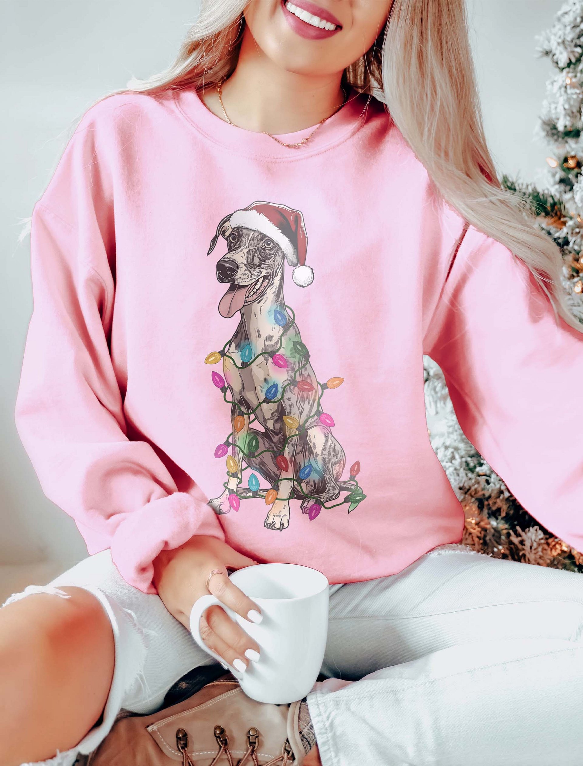 Funny Whippet(Blue Brindle) Christmas Sweatshirt product image (15)