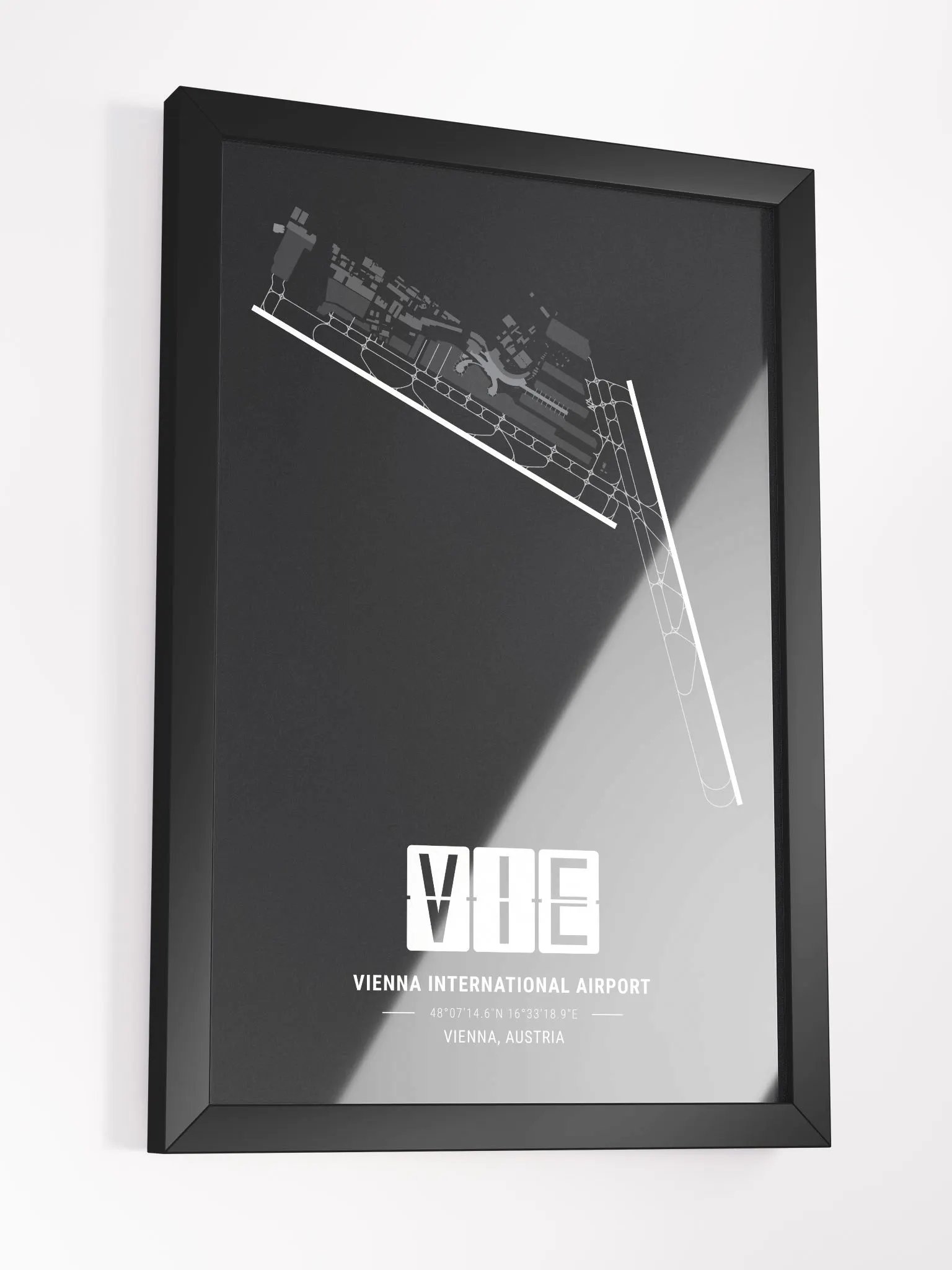 Framed Airport VIE Premium Map On Matt Paper product image (3)