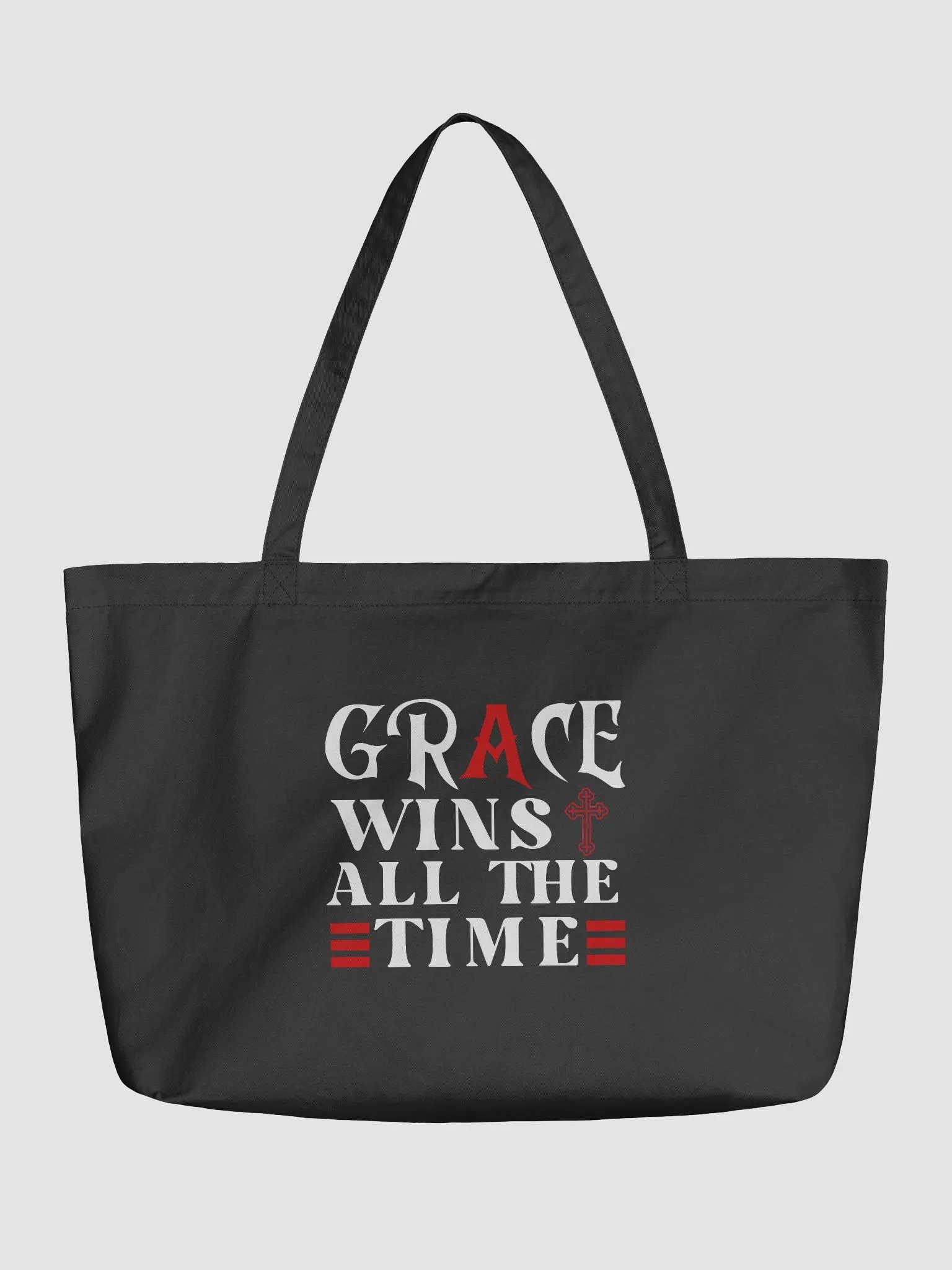 Grace Wins All The Time, Christian Faith Organic Tote bag product image (2)