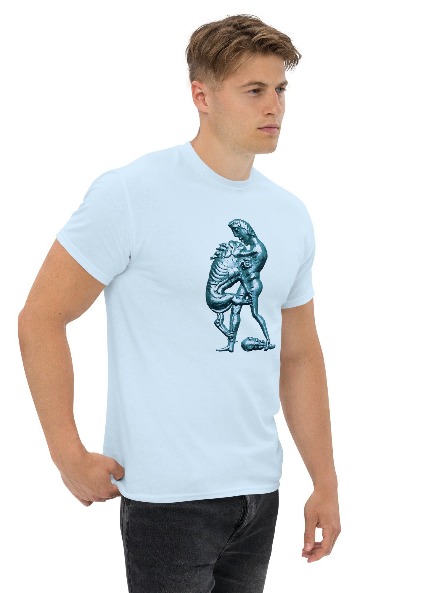 Hercules vs. Nemean Lion Roman Art from 80 BC, T-Shirt product image (11)
