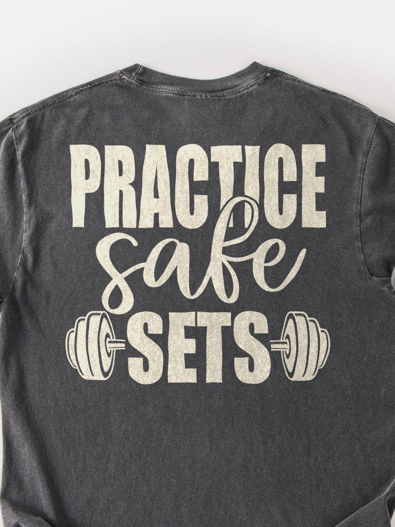 Practice Safe Sets Oversized Gym Tee | Gym Shirt for Men product image (2)