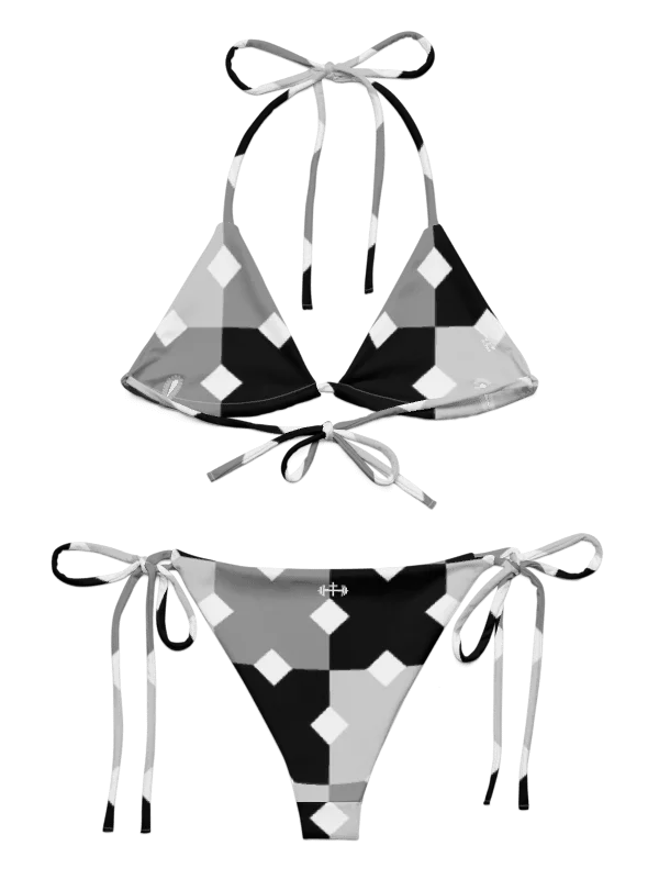 His House String Bikini Set - Monochrome Mosaic product image (10)