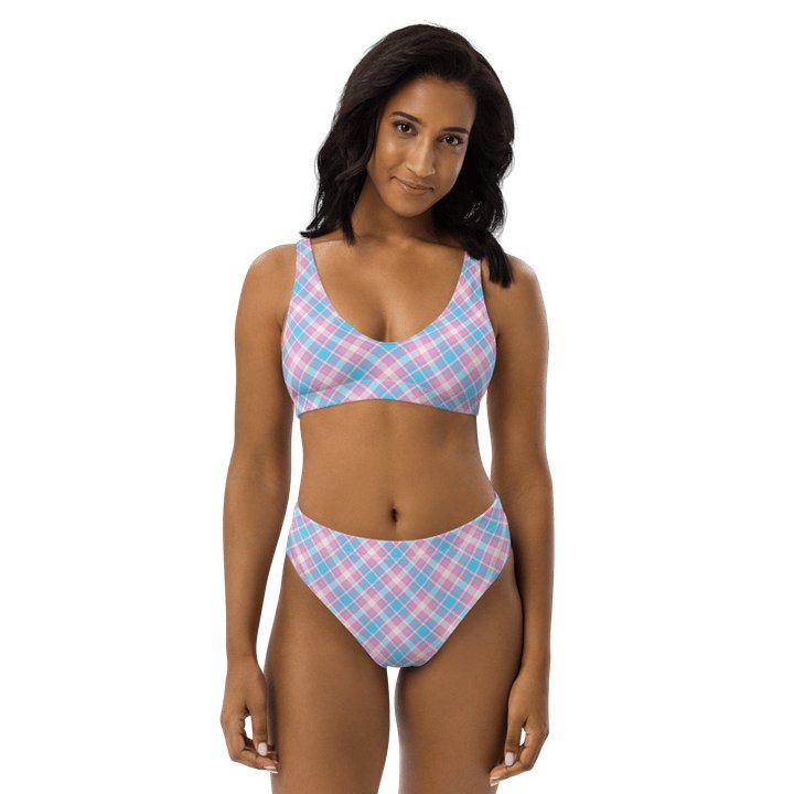 Baby Blue, Pink, and White Plaid Bikini product image (1)