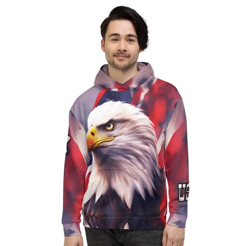 Streetwear Bold Eagel /All-over Print Recycled Unisex Hoodie by Sublicolor product image (6)