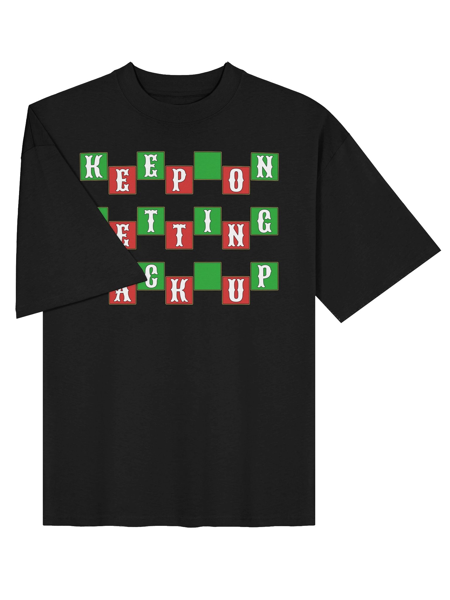 Keep On Getting Back Up Resilience Unisex Organic Cotton Oversized Graphic T-shirt product image (3)