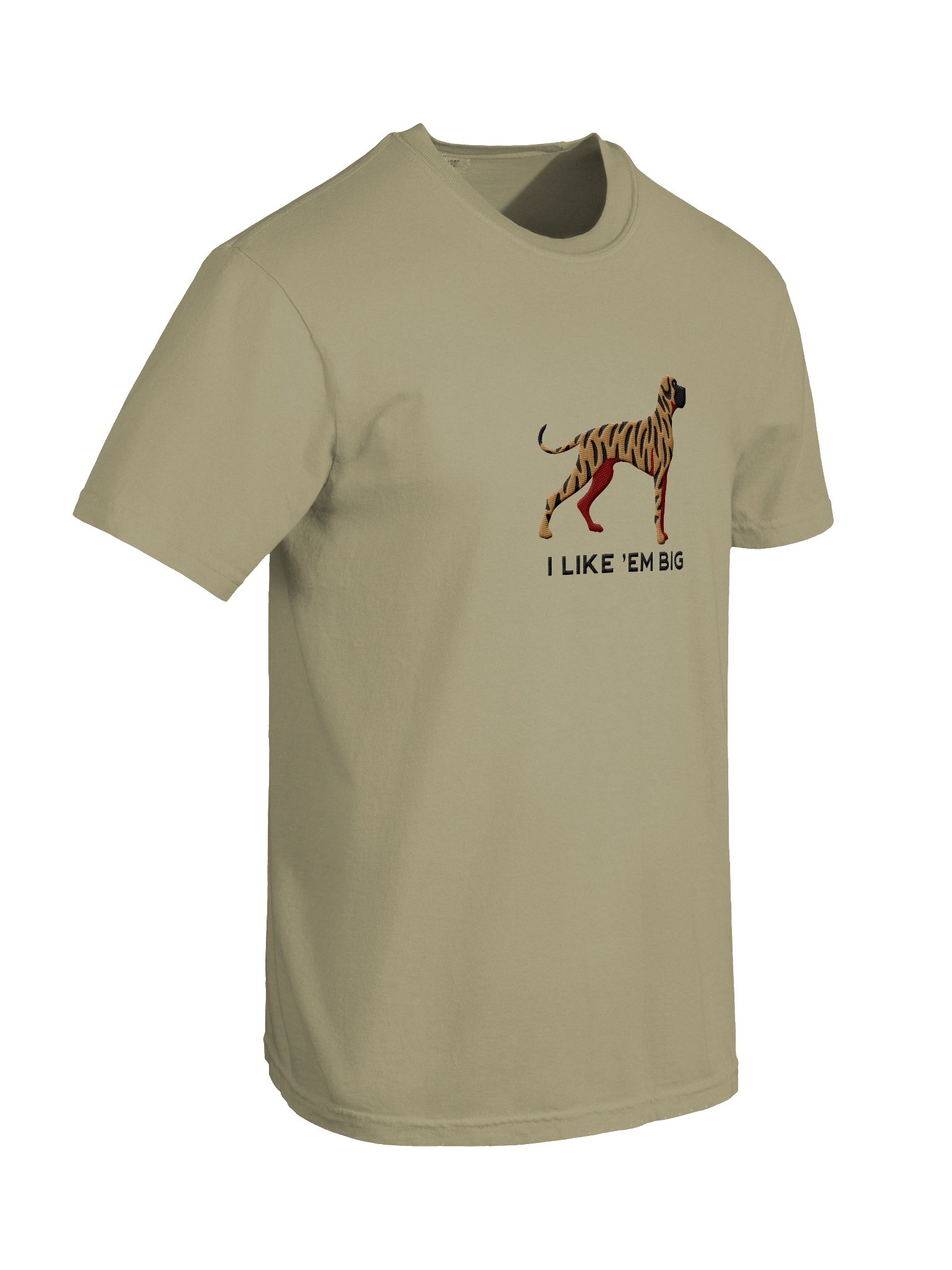 I Like 'Em Big T-Shirt(Embroidered) of a Great Dane(Brindle) product image (11)