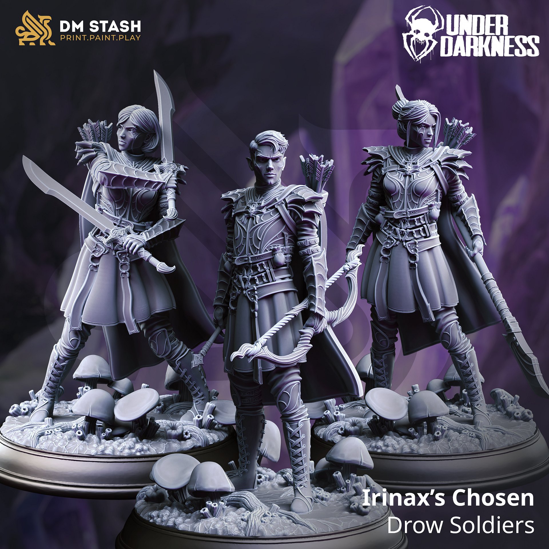 Irinax’s Chosen – Drow Soldiers (set of 3) product image (1)