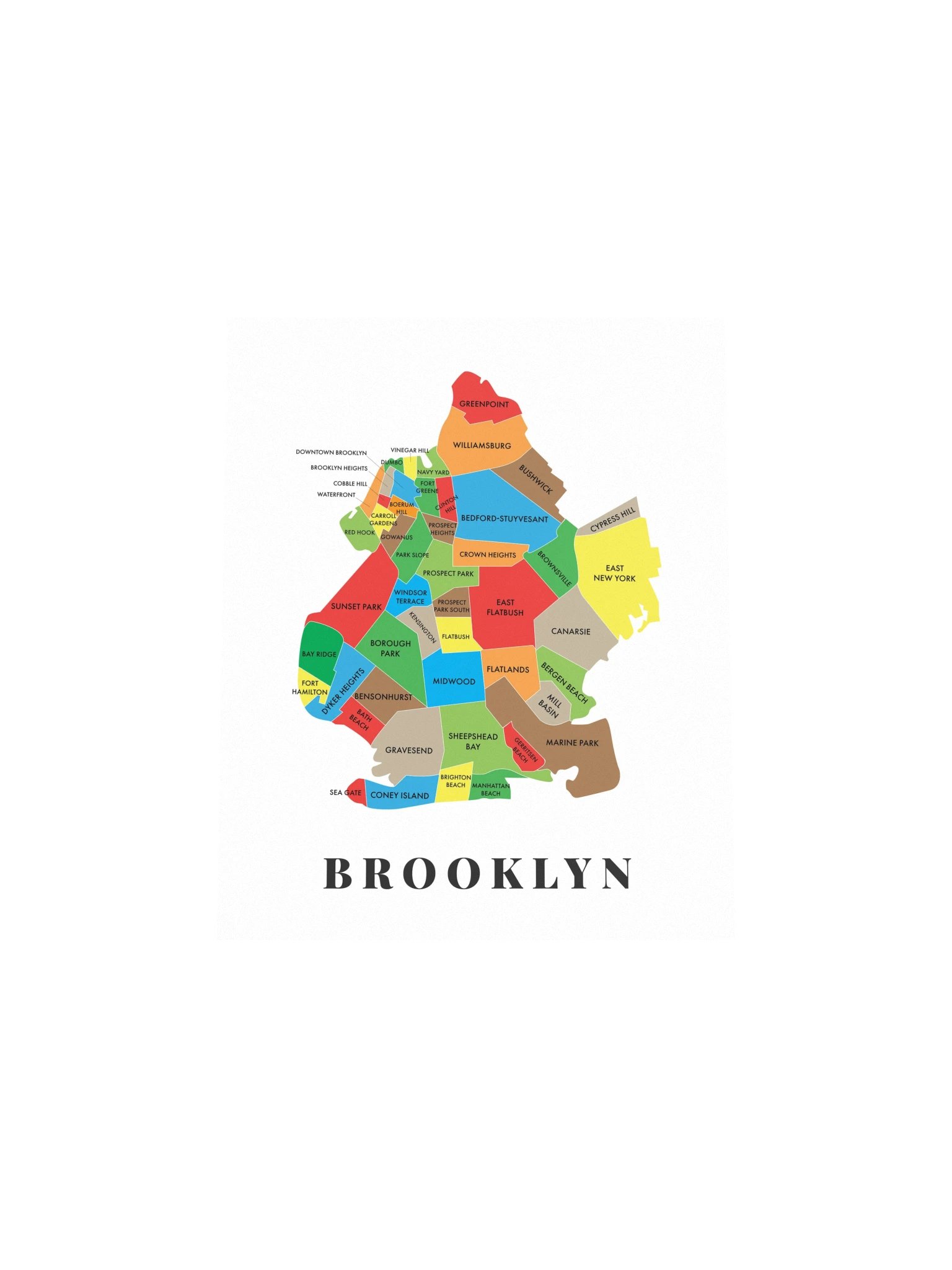 Brooklyn Neighborhood Map (Bright) [all] product image (4)