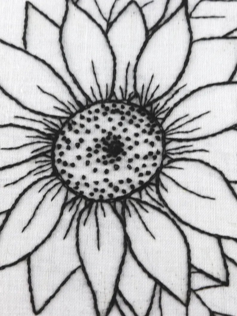 PDF hand embroidery pattern - Sunflower floral wreath product image (5)