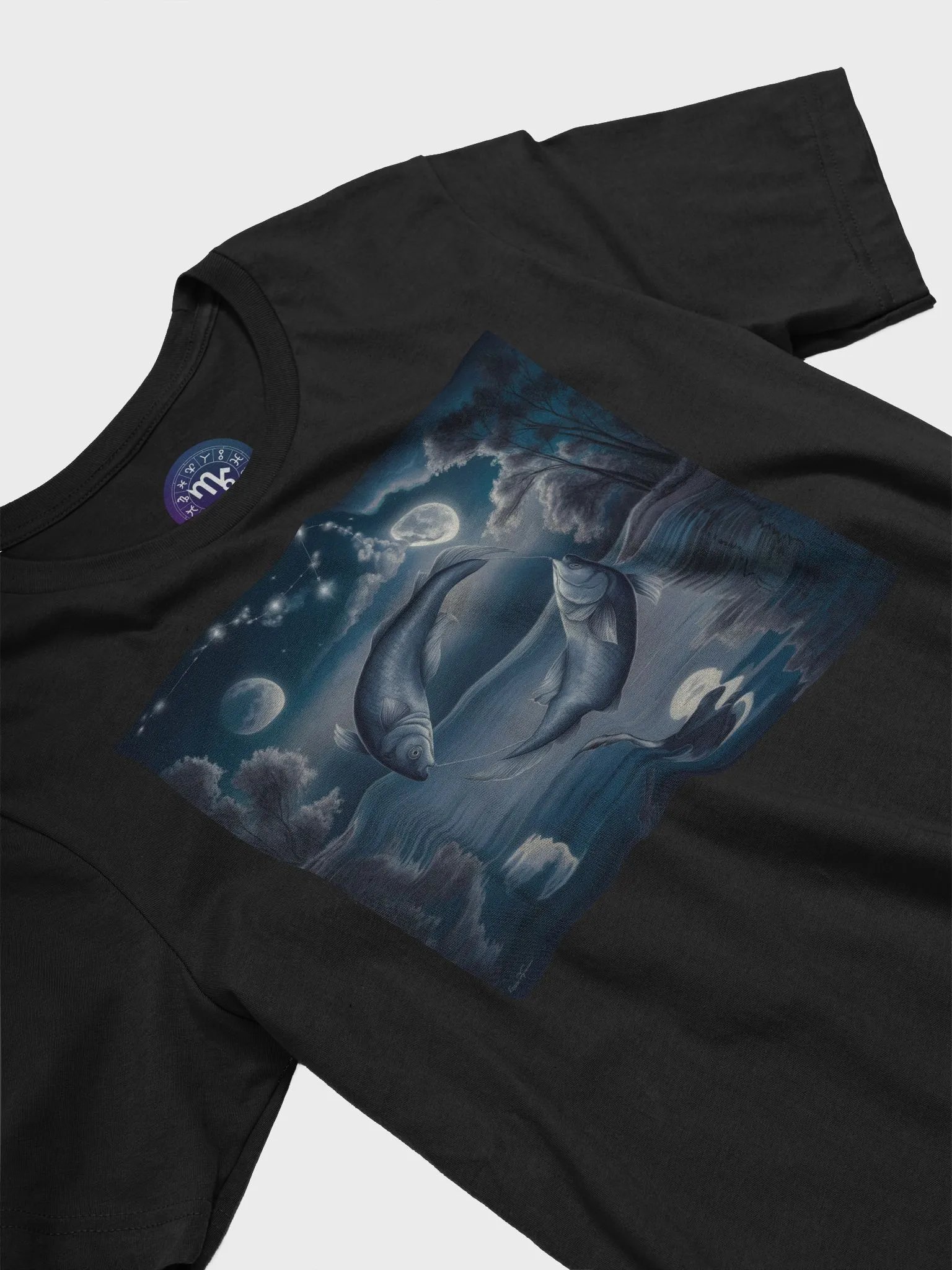 Pisces Zodiac Unisex Supersoft T-Shirt with Celestial Fish Design product image (5)