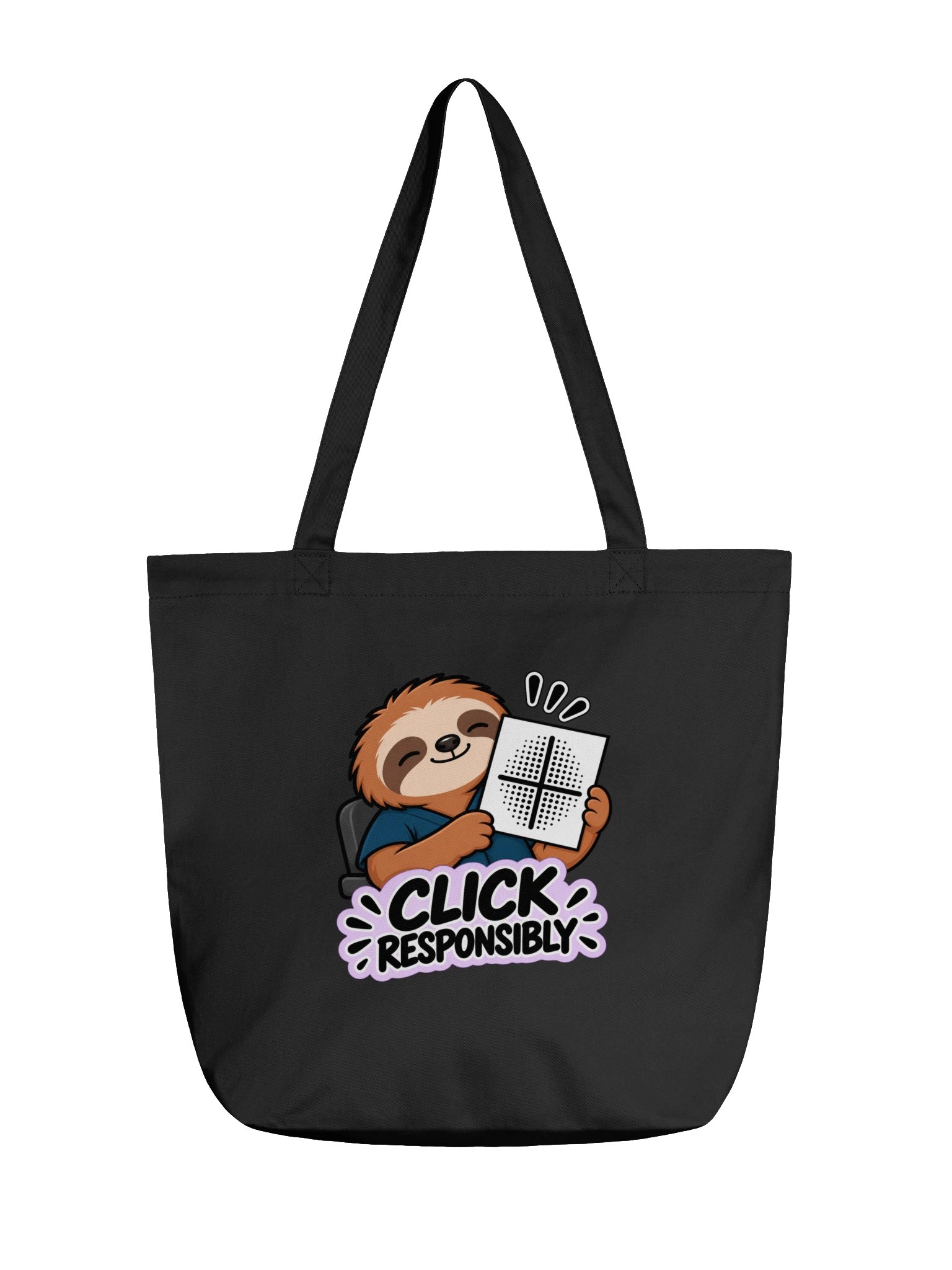 Sleepy Optometrist Click Responsibly Black Tote product image (1)