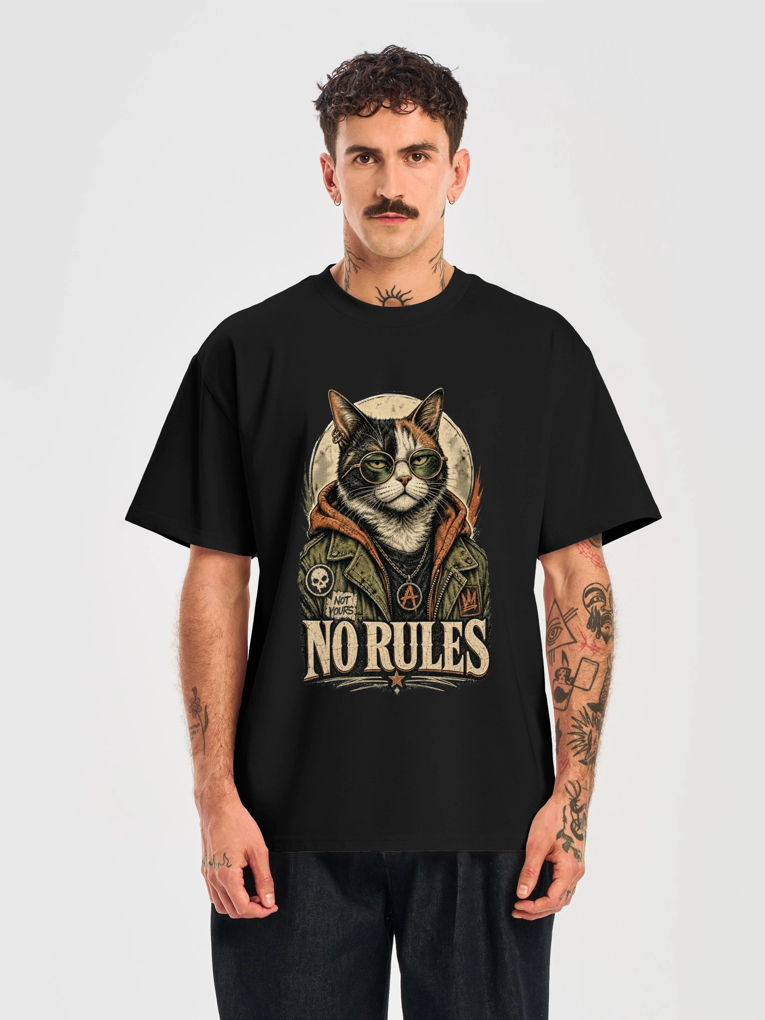 No Rules Retro Cat Tee product image (5)