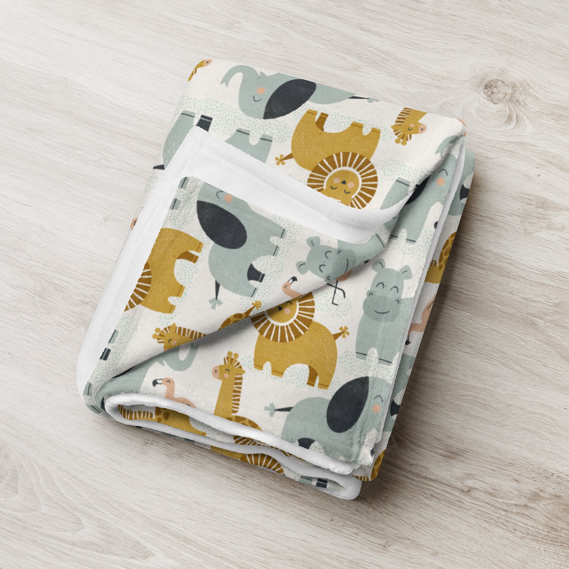 Retro Jungle Animals Fleece Blanket product image (8)