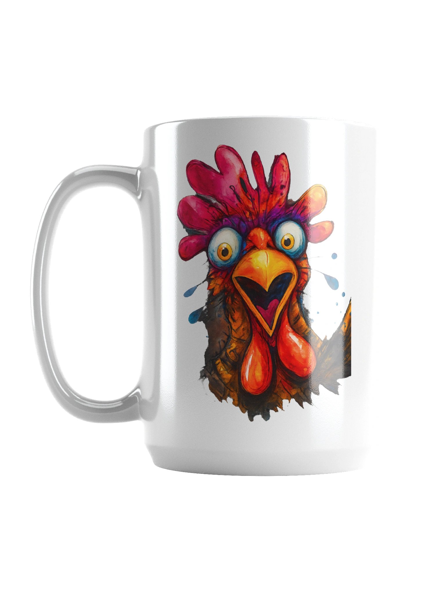 Surprised Chicken White Glossy Mug product image (1)