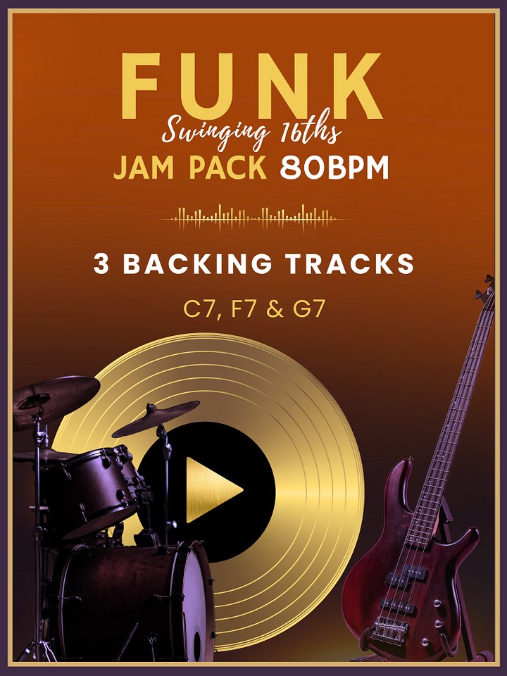 Swinging 16ths Funk Backing Track Pack – 80BPM - Keys of C7, F7 & G7 product image (1)