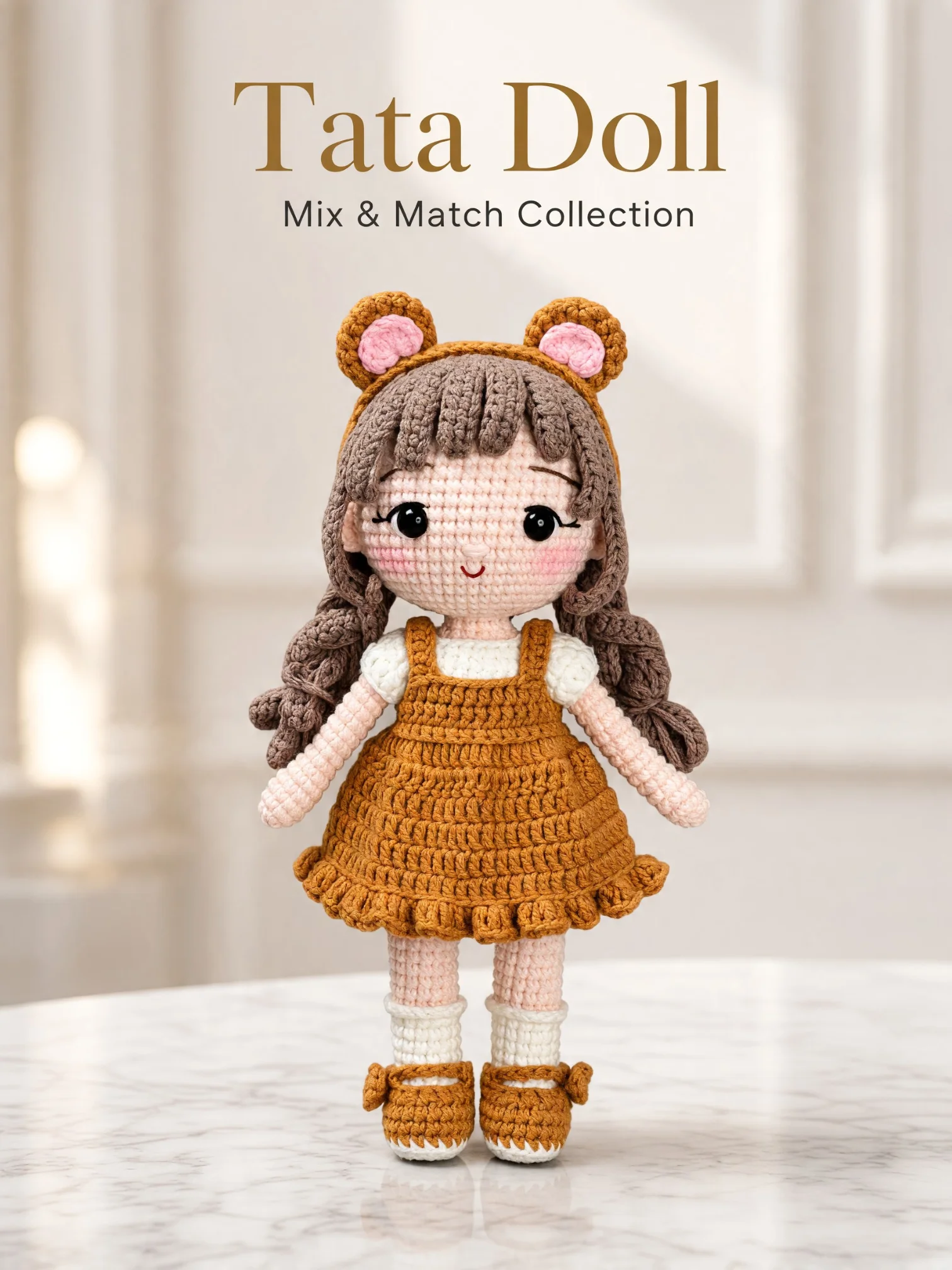 PDF | Crochet Tata Doll in Animal Outfits | 6 in 1 Amigurumi Doll Pattern Bundle product image (8)