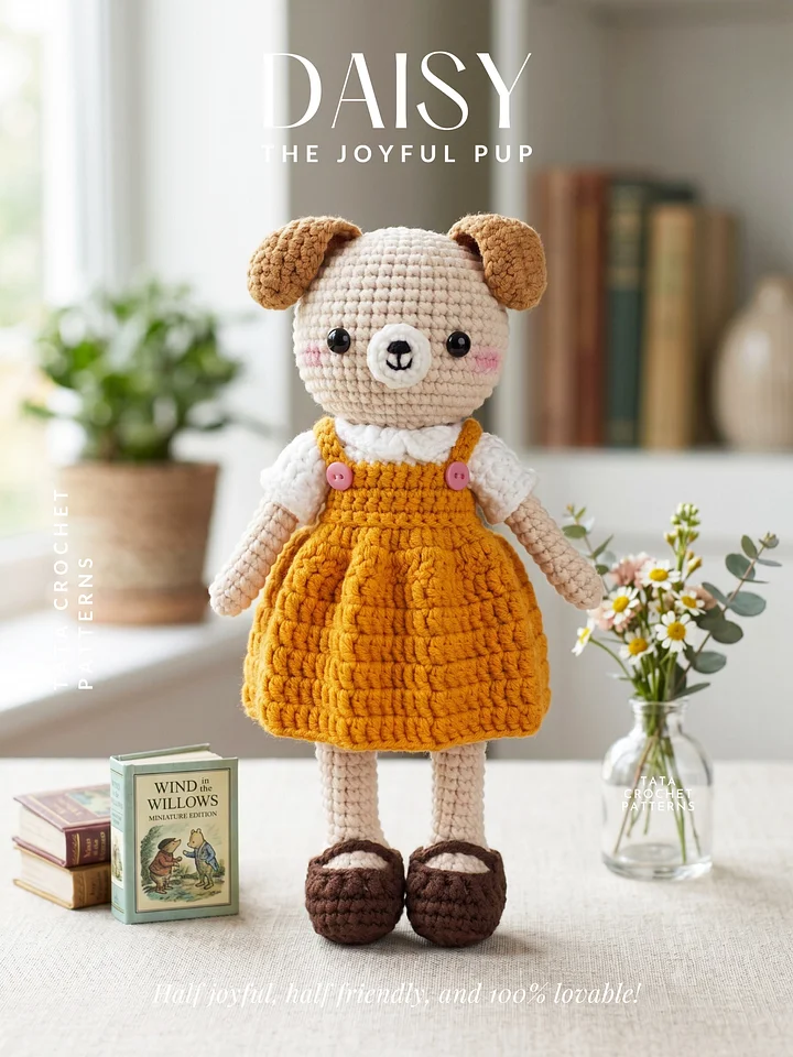 Daisy the Joyful Pup – Amigurumi Dog Crochet Pattern | Digital Download PDF product image (1)