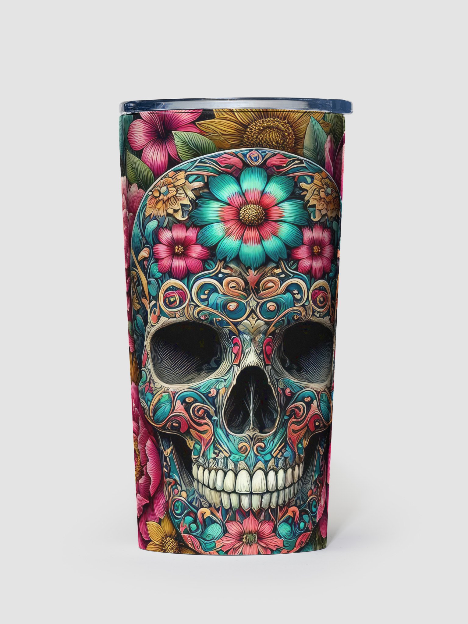 Festive Skull Stainless Steel Tumbler product image (1)