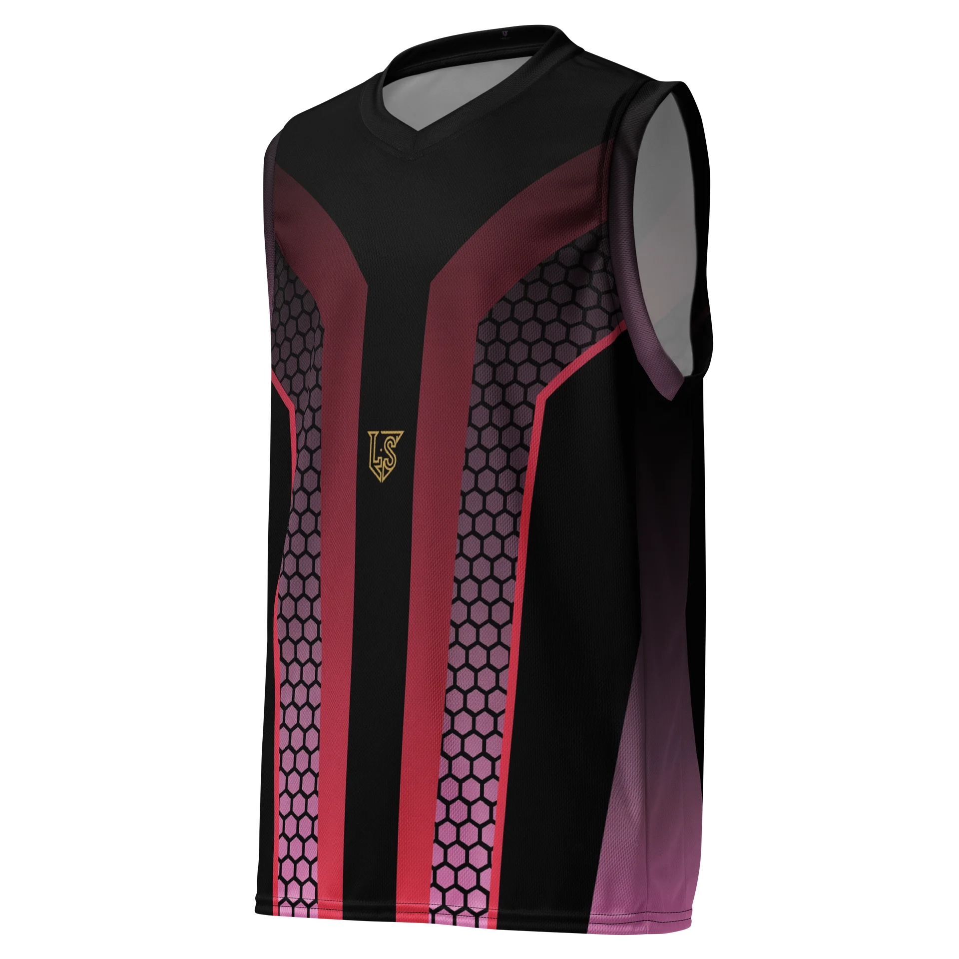 No Cap Black and Burgundy Abstract Sleeveless Pattern Design product image (1)