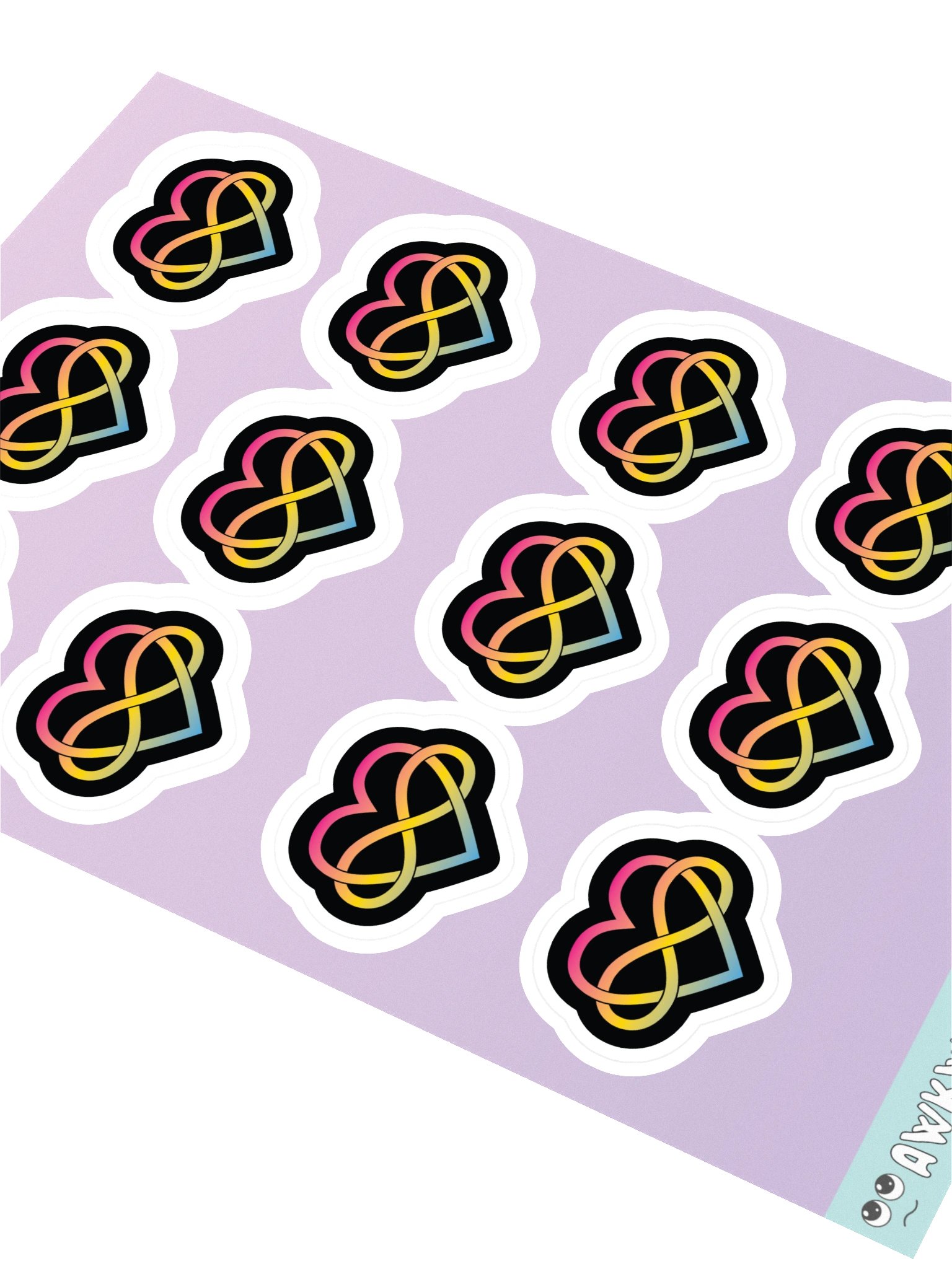 Pansexual Pride Gradient Polyamory Infinity Heart Sticker Sheet product image (2)