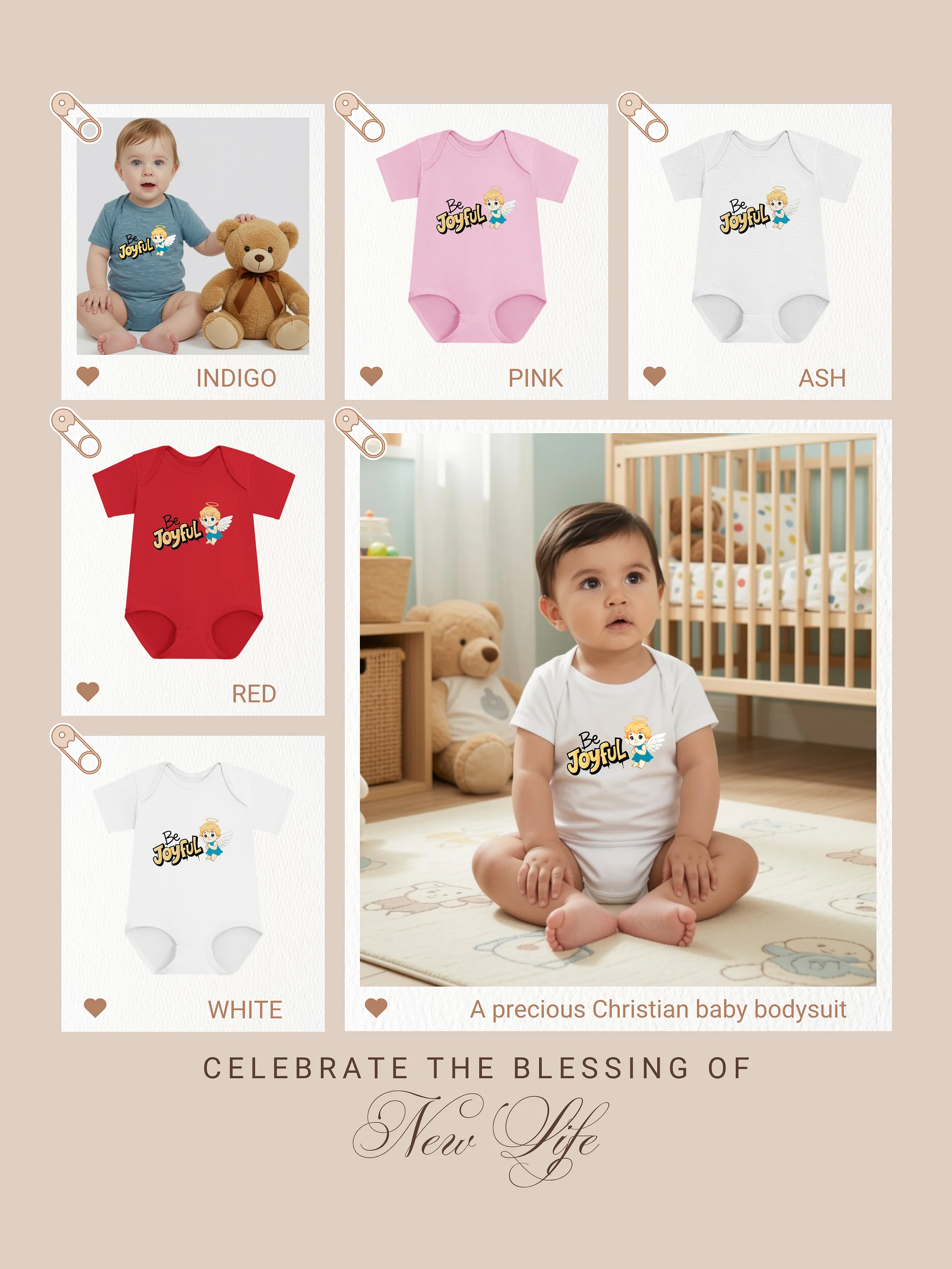 Be Joyful Christian Baby Bodysuit product image (23)