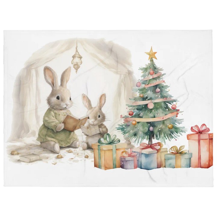 Cozy Rabbit Reading Time Throw Blanket product image (1)
