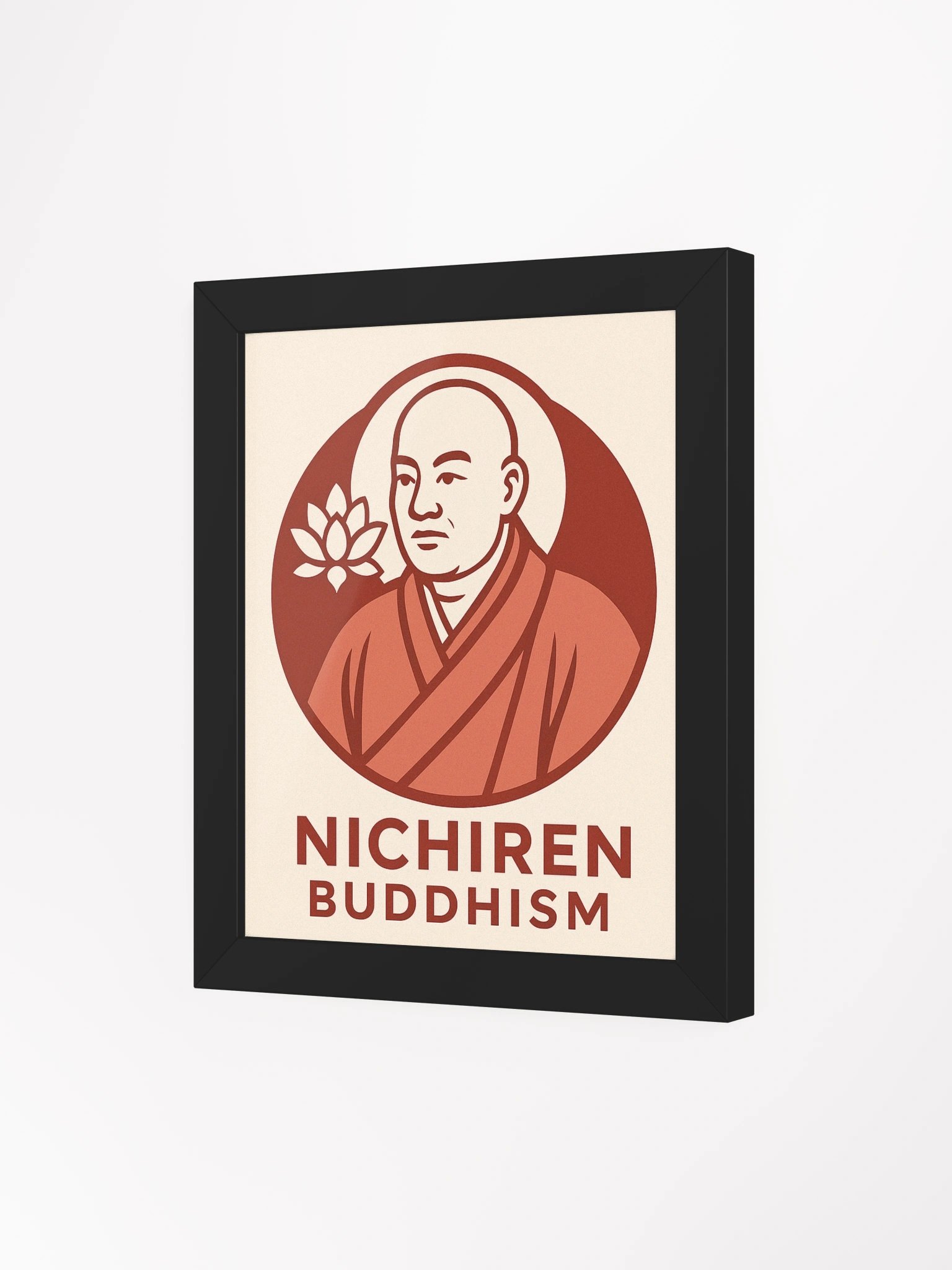 Nichiren Buddhism Framed Poster – Sacred Minimalist Portrait for Devotees product image (3)