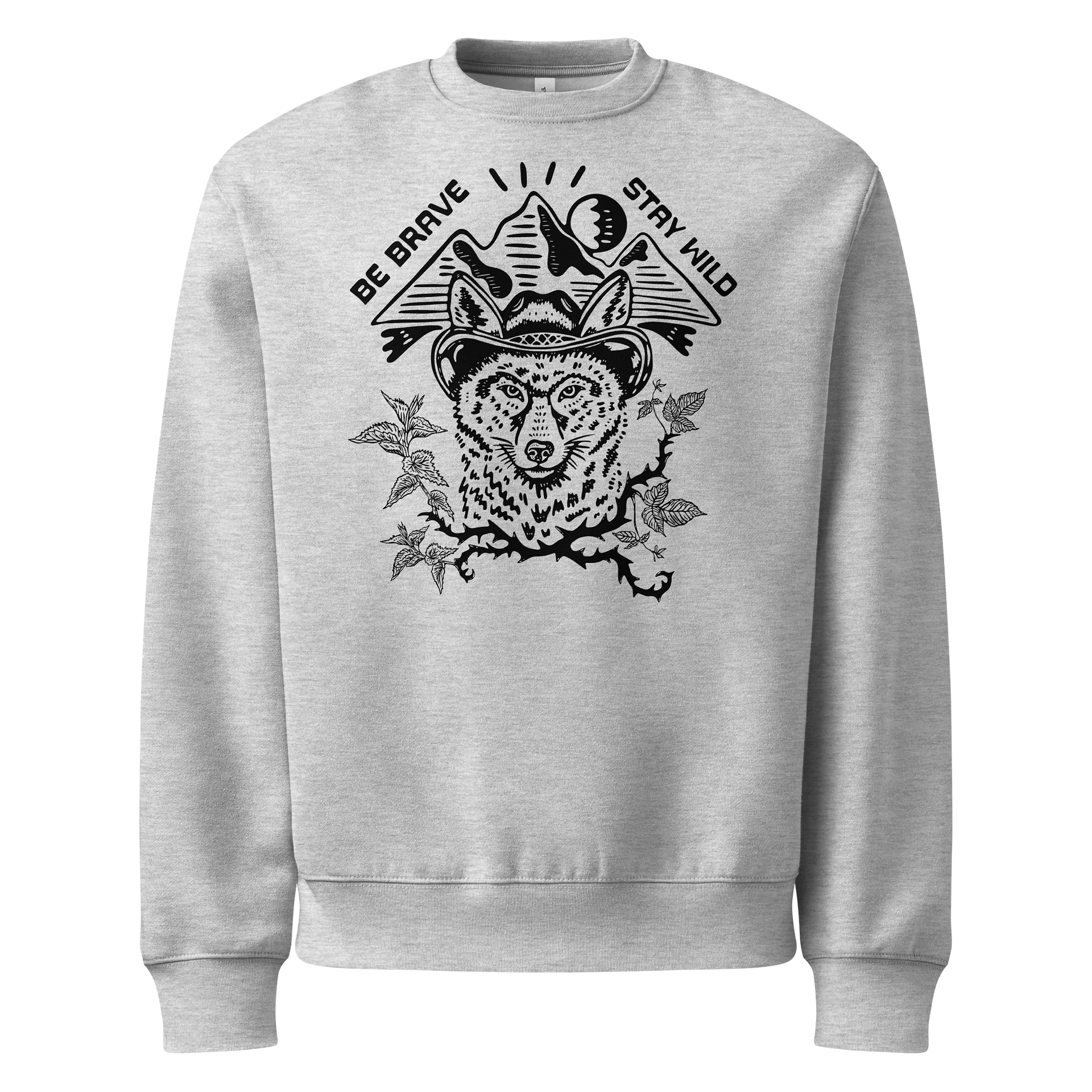 Moody Moon Coyote Unisex Oversized Crewneck product image (1)