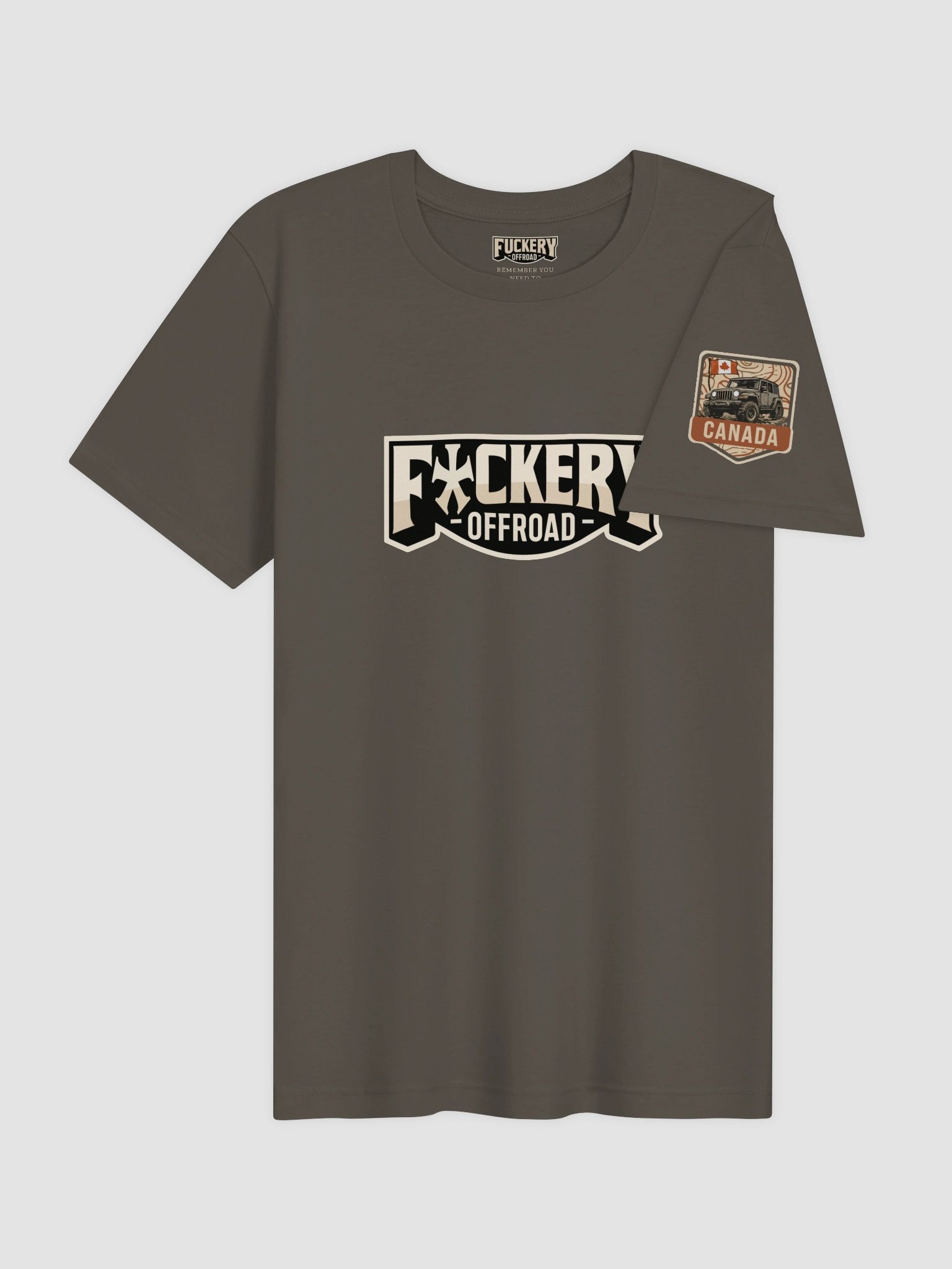 Unisex t-shirt with F*ckery Text Logo (Dark colours) - Clean product image (4)