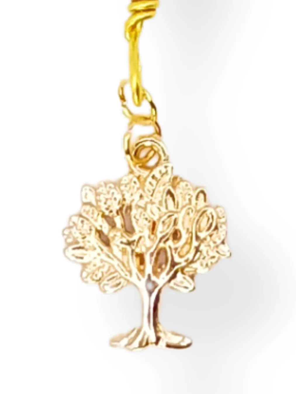 Tree Notebook Charm | Lemon Jade & Aventurine, Gold-Tone | Stitch Marker | Zipper Pull product image (2)