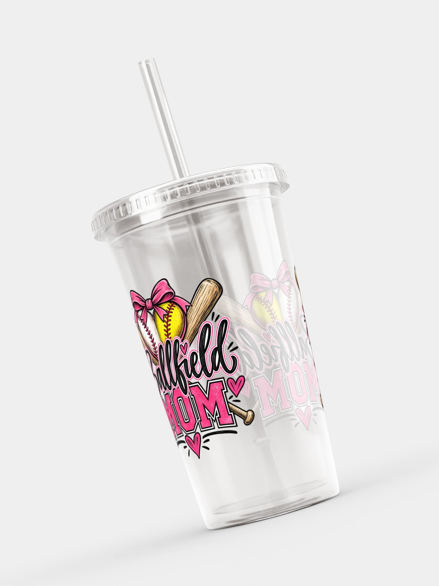 Ballfield Mom Clear Tumbler | Double-Wall Game Day Cup product image (8)