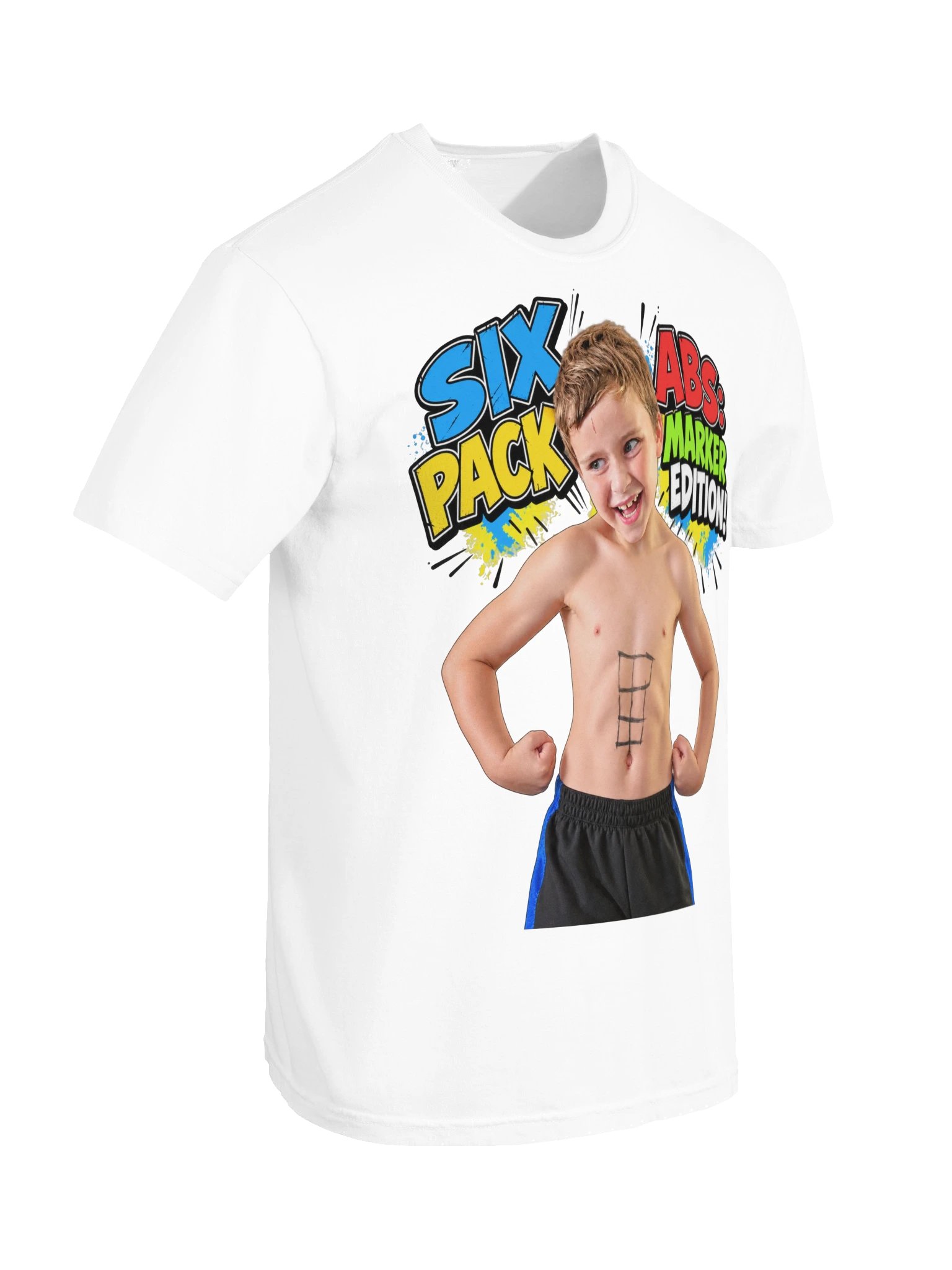 6 Pack Abs Black Marker Edition Heavy Weight T-Shirt product image (10)