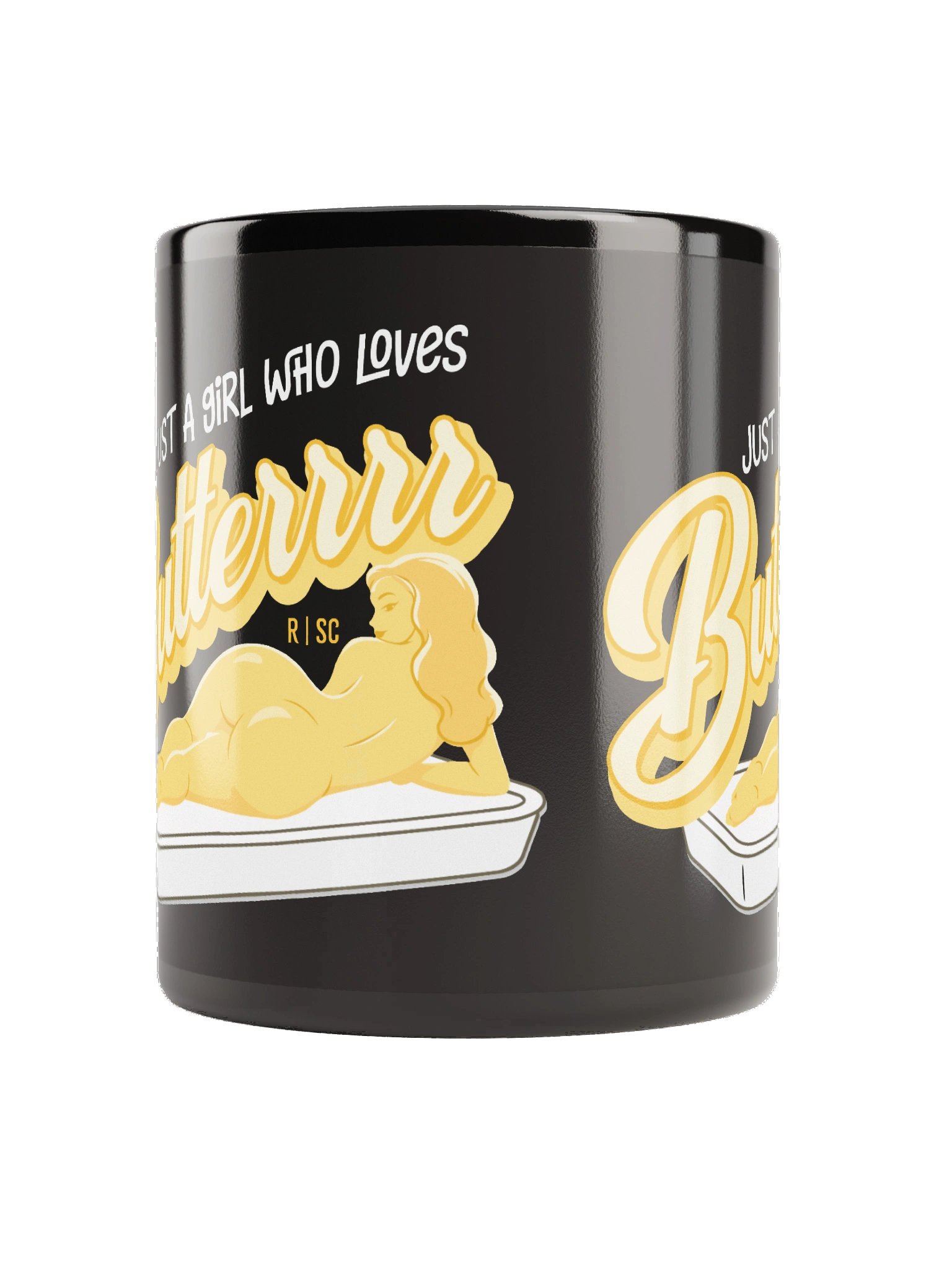 Just a Girl Who Loves Butterrrr Black Mug product image (2)