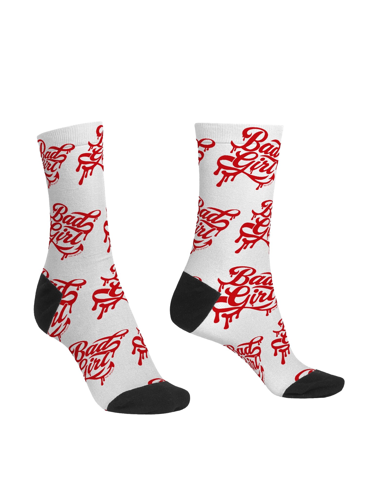 Bad Girl White Socks (Red Text) product image (3)