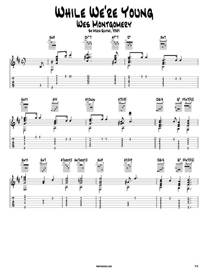 Wes Montgomery - While We're Young (Synced Audio Guitar Pro File) product image (1)