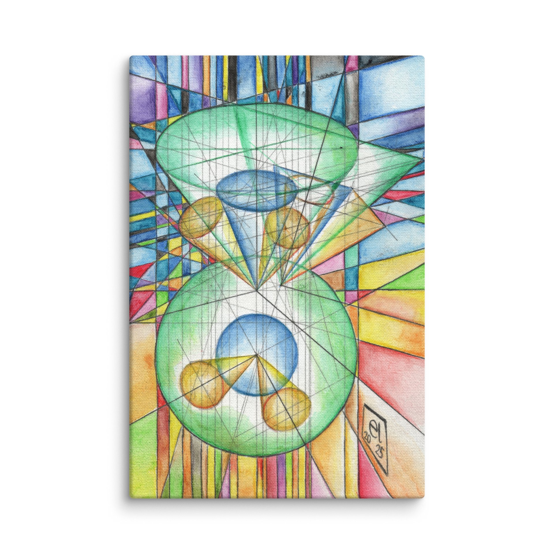 Poinsot's Gyroscope - Geometric Physics Art Canvas Print product image (1)