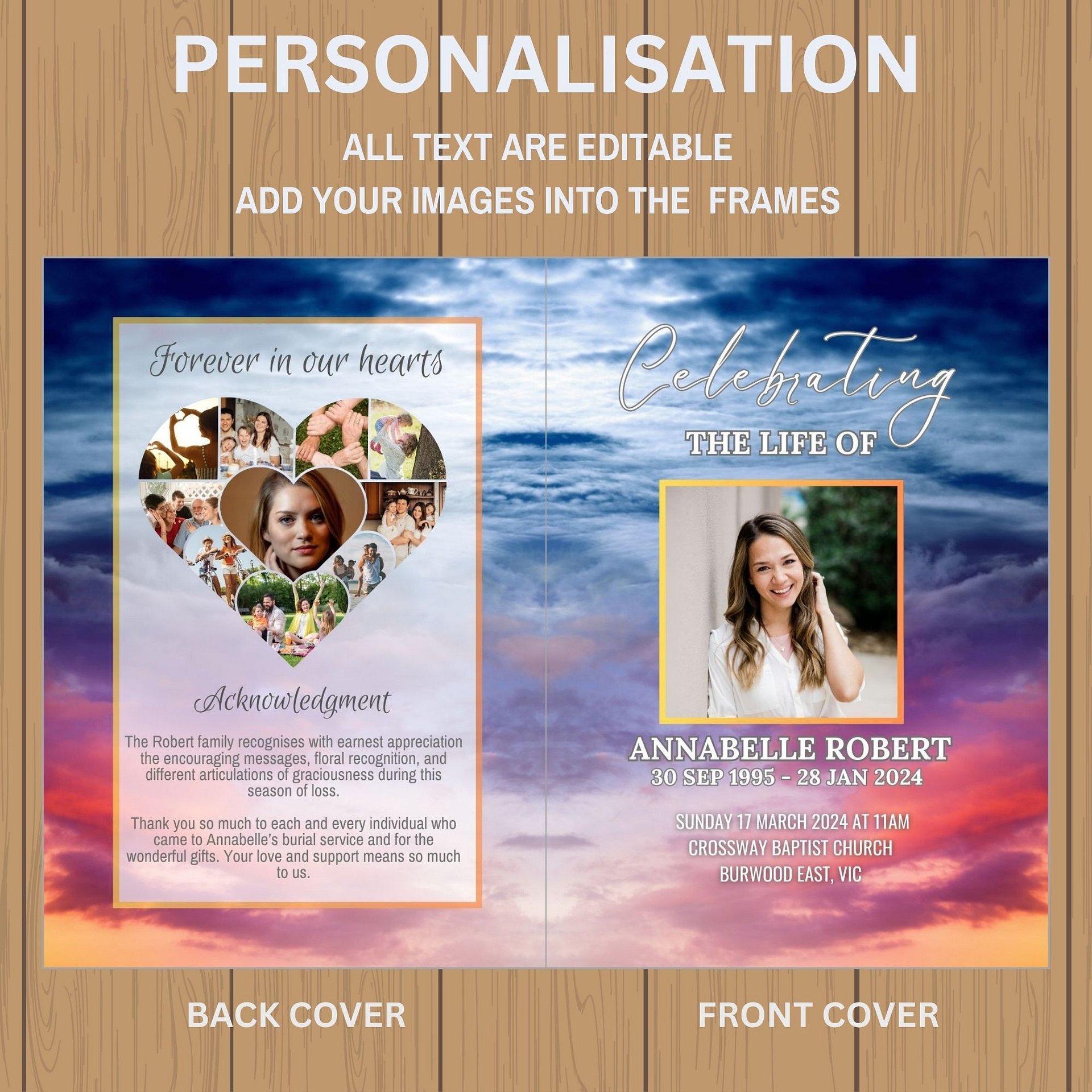 Magic Sky Funeral Program Canva Template product image (7)