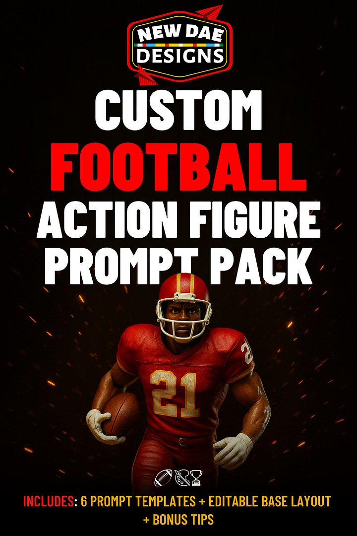 Ultimate Football Action Figure Prompt Pack | Fully Customizable 3D Character Template + Quick Insert Version + Bonus Tips product image (1)