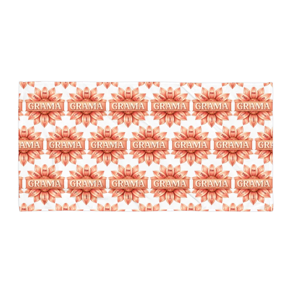 Personalized Beach Towel Vibrant Cotton Terry Bath & Beach Towel (Custom Name, 2 Sizes) product image (1)