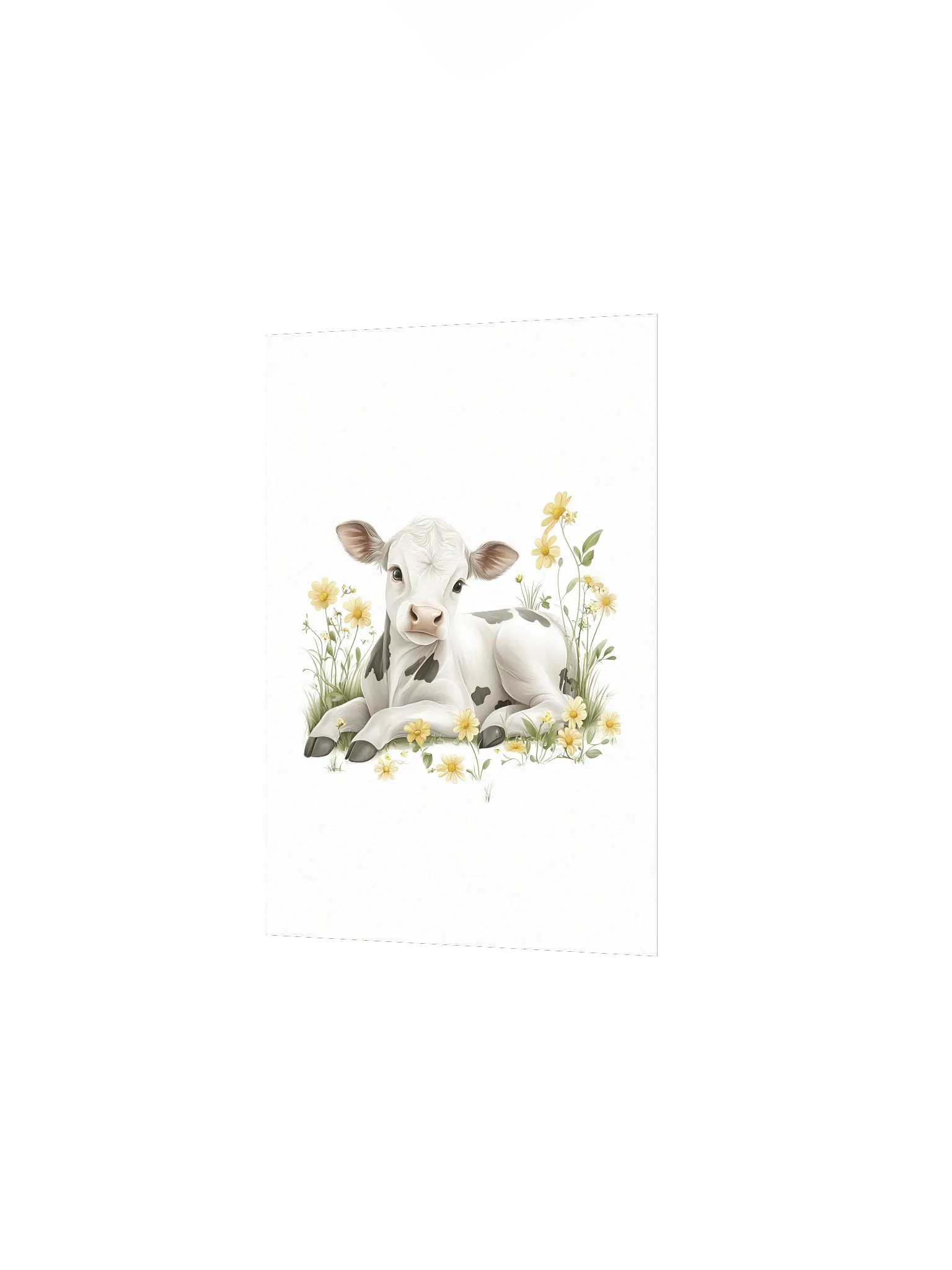 Holstein Cow in Yellow Wildflowers Farmhouse Nursery Print product image (3)