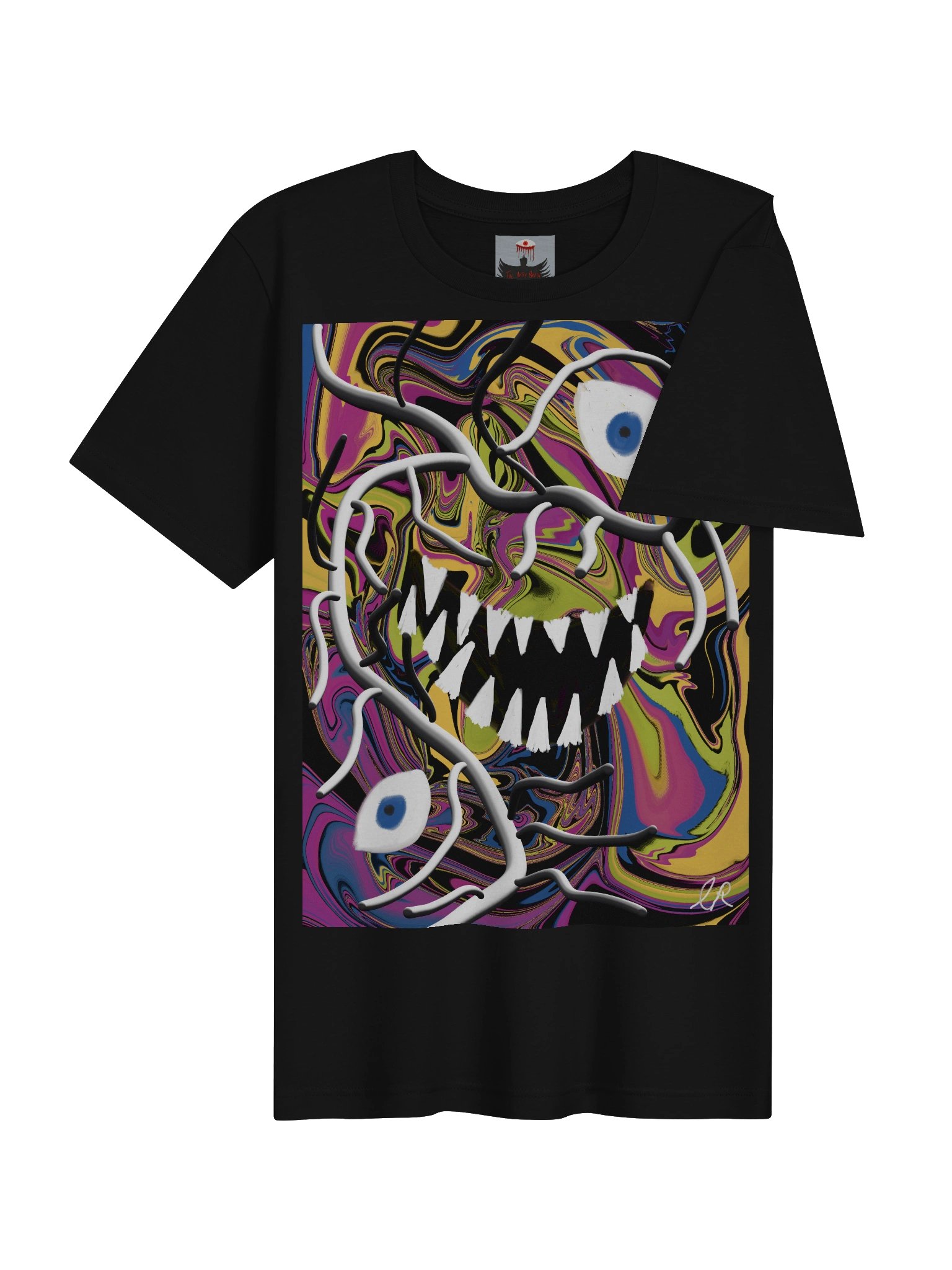 Psychedelic Monster Face Graphic Tee product image (4)