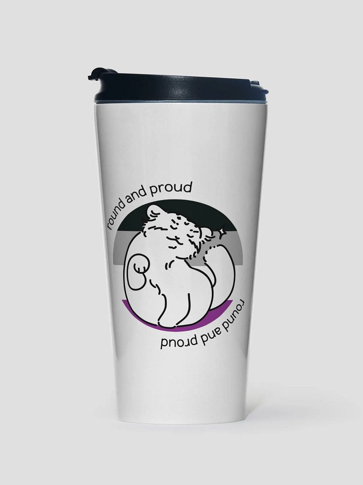 Round and Proud Manul Asexual Version - Steel Travel Mug product image (1)