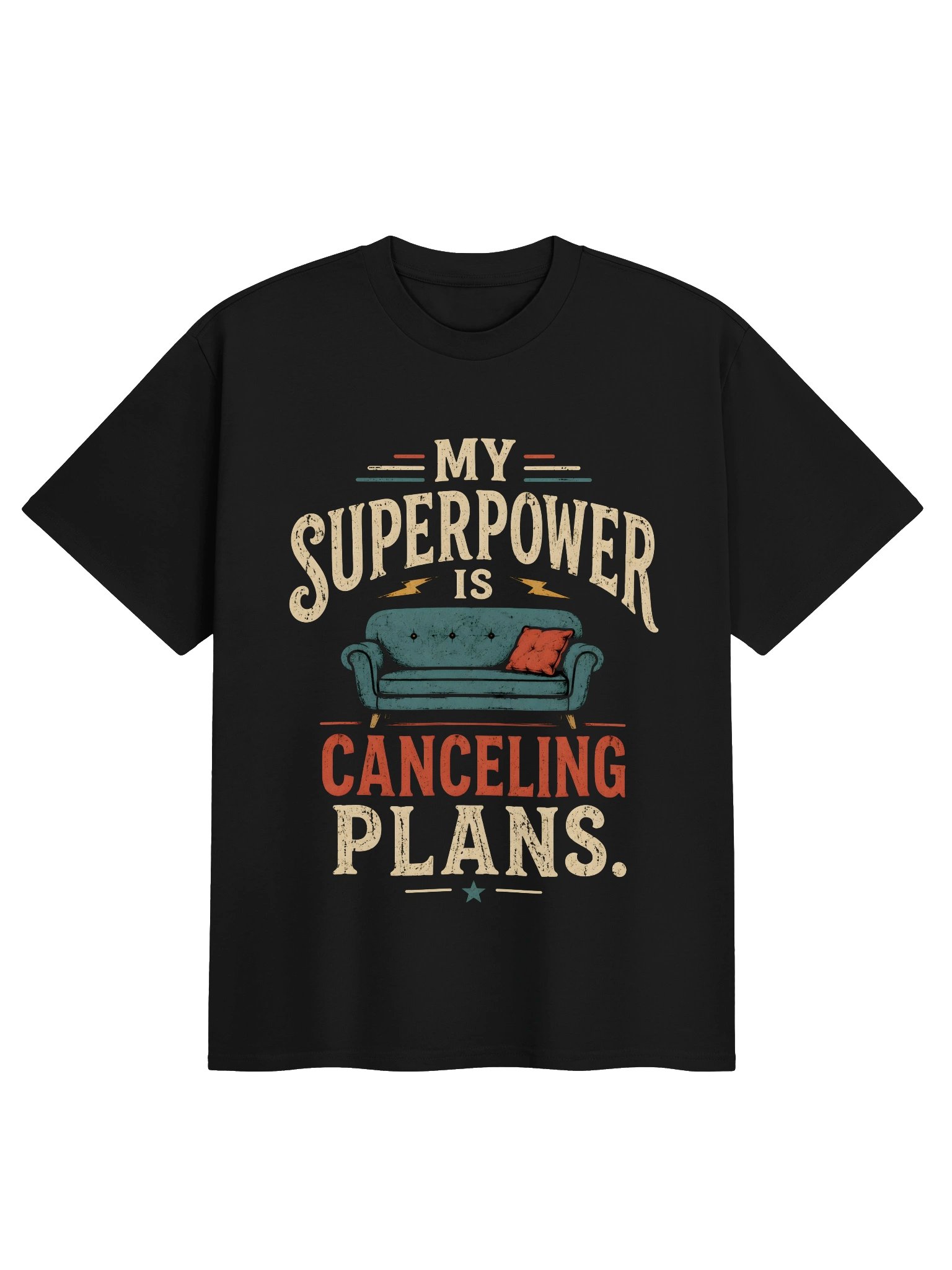 My Superpower Is Canceling Plans T-Shirt | Funny Introvert Tee | Vintage Retro Graphic Shirt | Sarcastic Humor Gift for Homebody product image (1)