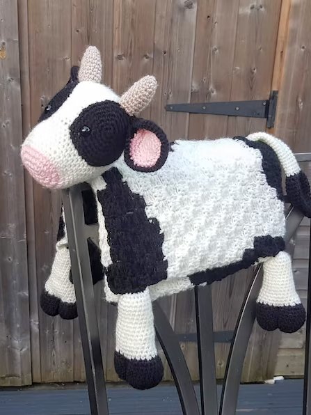 Cow Folding Baby Blanket Crochet Pattern - C2C Graphghan PDF Pattern - Crafting Happiness product image (8)