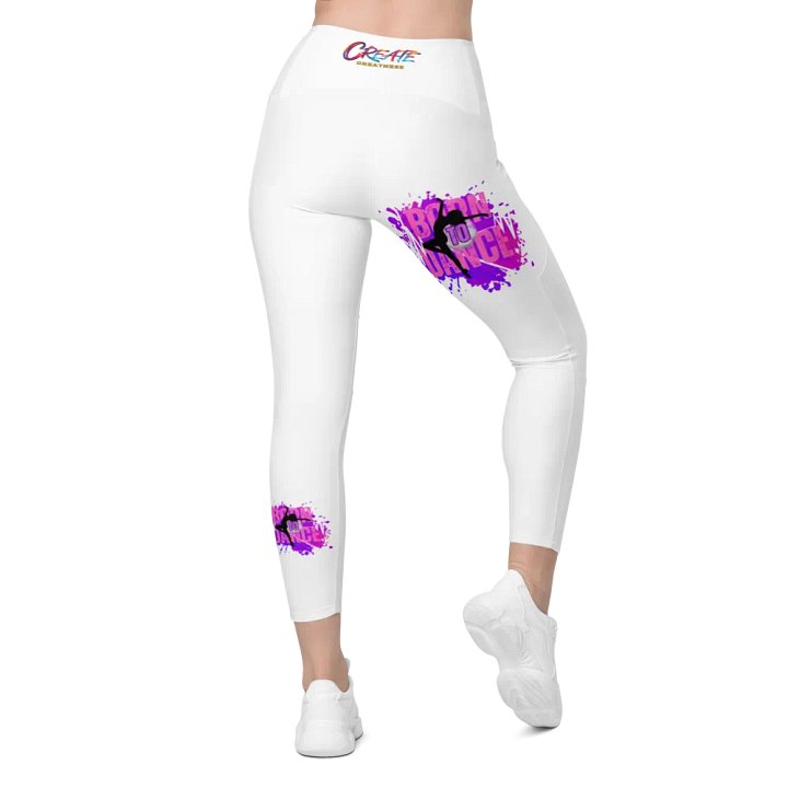 Born to Dance Her Silhouette White with prints Leggings product image (2)