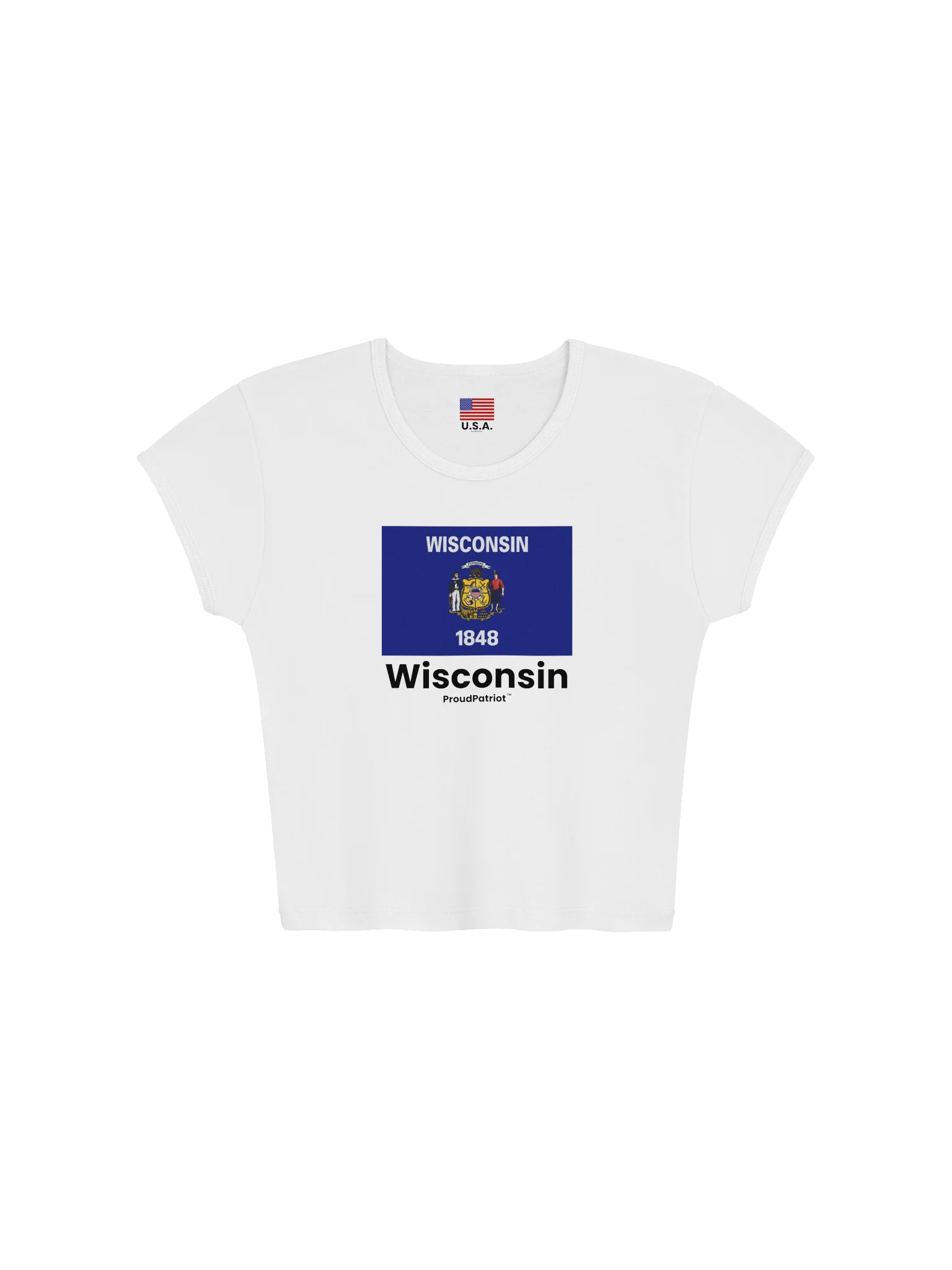 Wisconsin Women's Ribbed Baby Tee Crop Top product image (5)