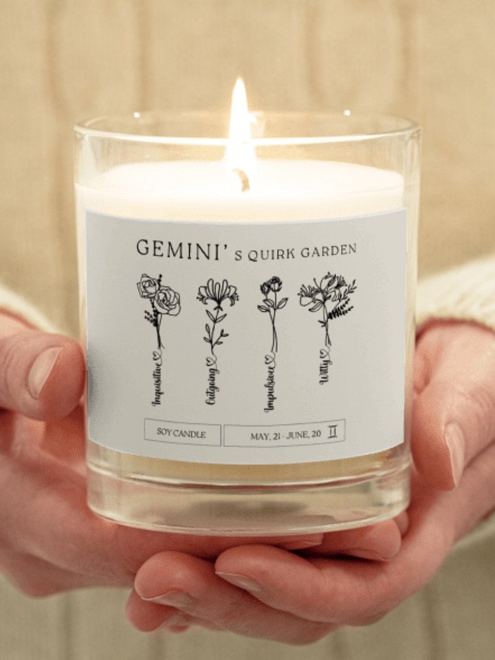 Minimalist Month Flower Gemini Vegan Soy Wax Candle product image (1)
