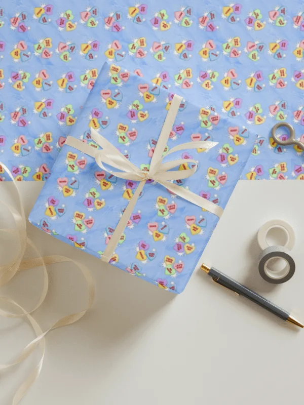 Retro Valentines Wrapping Paper Set of 3 product image (1)